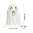 thumbnail image 3 of Halloween Decoration Light Up Ghost Decorations Indoor Ghost Lamp Resin Decoration Ceramic White Ghost Figurines Ghost Statue Cute Ghost Sculpture Spooky Halloween Decor for Home Table Tray, 3 of 7