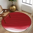 thumbnail image 2 of Round Rugs 5Ft, Red Ombre Waves Round Area Rug Washable Indoor Throw Carpet, Abstract Art Gradient Modern Soft Non Slip Circle Rug for Cabinet Bathroom Home Decor Aesthetic, 2 of 8