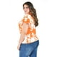 thumbnail image 2 of Blusa manga con olanes Roman Fashion /Tallas Extras, 1843 (Naranja flor) naranja 42, 2 of 6