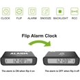 thumbnail image 2 of Radio despertador digital radio reloj flip table clock sin tictac reloj digital con luz nocturna LCD snooze (negro) JFHHH pequeña, 2 of 5