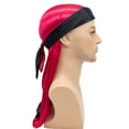thumbnail image 4 of Silky Durag Caps, Two Tone Pirate Caps, Long-Tail Headwraps Wide Straps Turban for Men Boys, Multicoloured, 4 of 6