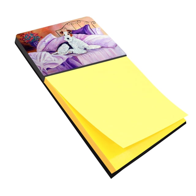 "Caroline's Treasures Fox Terrier Waiting on Mom Soporte para notas adhesivas recargables o dispensador de notas post-it, 3.25 por 5.5", Multicolor " Caroline's Treasures 7121SN