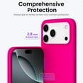 thumbnail image 4 of Compatible with iPhone 17 Pro Max Case,Slim Liquid Silicone 4 Layers Soft Gel Rubber Shockproof Protective Phone Case 6.9" with Anti-Scratch Microfiber Lining-Hot Pink, 4 of 7