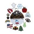 thumbnail image 1 of Bienvenida Con 12 Piezas De Iconos De Temporada Intercambiables Colgador De Puerta De Madera Para Decoraciones De Casas De Campo Sweethay HA043054-02, 1 of 6