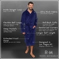 thumbnail image 4 of Ross Michaels Albornoz para hombre con cuello tipo chal, estilo envolvente, albornoz de forro polar de felpa de longitud media (azul marino, 3XL), 4 of 5