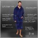 thumbnail image 4 of Ross Michaels Albornoz para hombre con cuello tipo chal, estilo envolvente, albornoz de forro polar de felpa de longitud media (azul marino, 3XL), 4 of 5