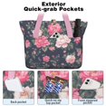 thumbnail image 2 of Tote Bag for Women - Pioneer Flower Shoulder Bag - Large Utility Work Duffle Bag with Zipper Handbag for Travel, Work, Sprots, 2 of 5