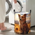 thumbnail image 4 of Lsque Vintage Cute Corgi Sunflower pattern Laundry Hamper Basket, Tall Woven Rope Hamper Basket for Clothes, Lightweight Storage Basket, Collapsible Waterproof-, 4 of 8