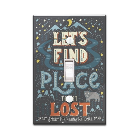 Park Place Two Light - Great Smoky Mountains National Park, Tennessee - Let's Find a Place to Get Lost - Lantern Press Artwork (Light Switchplate Cover)