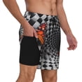 thumbnail image 2 of Fuzoiu Butterflies Optical Illusion Print Men's Swim Shorts,Quick-Dry Double-Layer Swim Trunks,Board Trunks,Beach Shorts Swimwear Bathing Suits-X-Large, 2 of 6