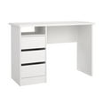 thumbnail image 5 of Tvilum Wes Writing Desk with 3 Storage Drawers and Open Shelf for Adults, White, 5 of 13