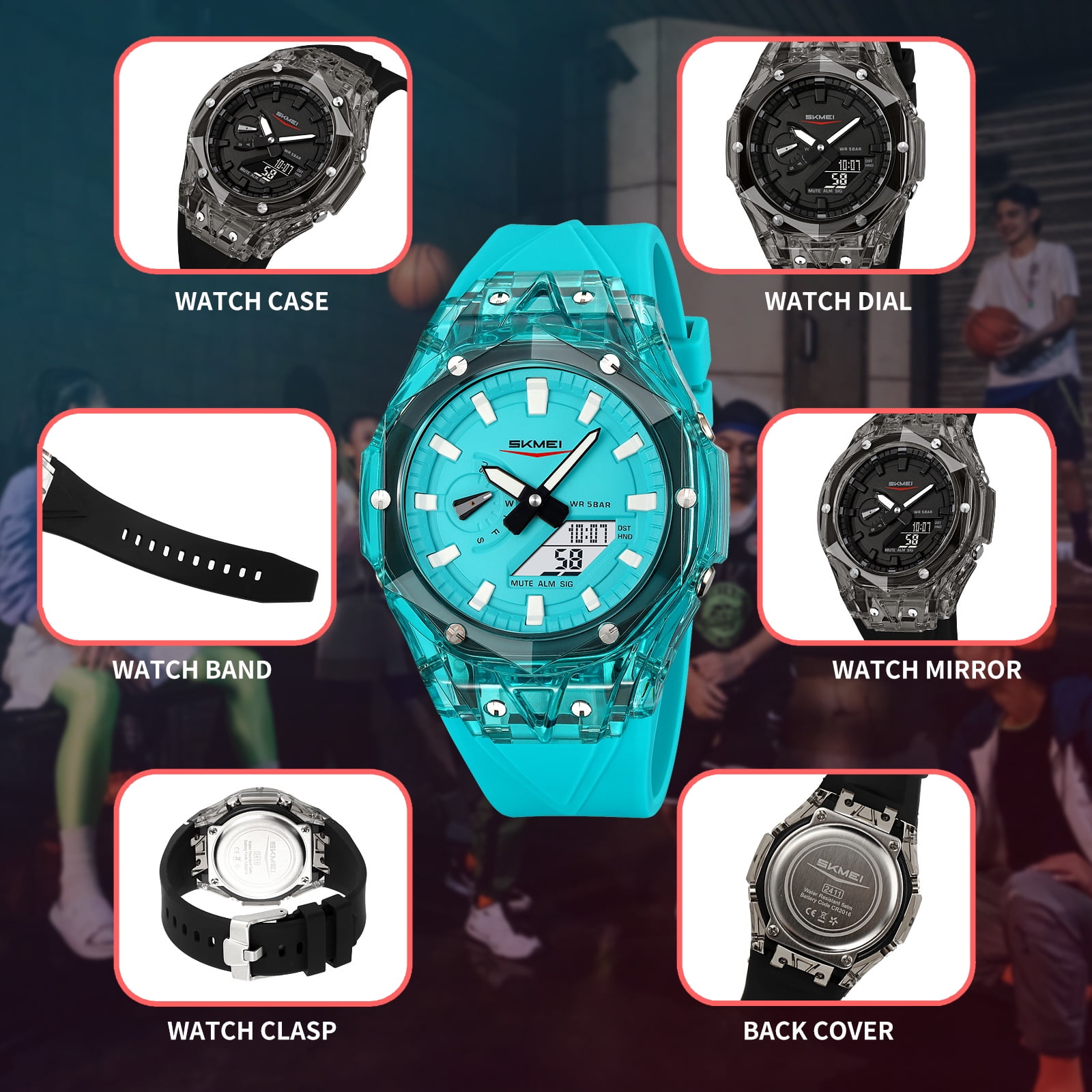 SKMEI Mens Digital Watch Sports Military Multifunctional Watches Waterproof Outdoor Chronograph Wrist Watches for Men with LED Back Ligh/Alarm/Date