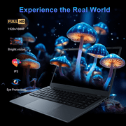 RNRUO 14 Laptop Computer, 32GB RAM 512GB SSD Intel 6500Y with 2 Cores, 1080p Display, Dual 4K Output, Type-C PD WiFi5 BT5.0, Office 2024 Windows 11 for Business Study, Dark Gray
