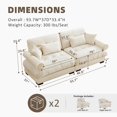 thumbnail image 2 of 93.7" Oversized Velvet Modular Sectional Sofa Couch with Plush Cushions & Pillows, Modern Deep Seating Sofa for Living Room, Apartment, Lounge – Cream White, 2 of 6