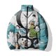thumbnail image 3 of Tops de invierno para hombre Abrigo para hombre Estampado de ballena Ropa holgada de algodón Chaquetas con estampado de chica de pelo blanco con alas Abrigos Ropa, 3 of 5