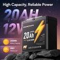 thumbnail image 2 of Batería LiFePO4 GOLDENMATE 12 V 20 Ah (2 paquetes) IP67 a prueba de agua, 2 of 9