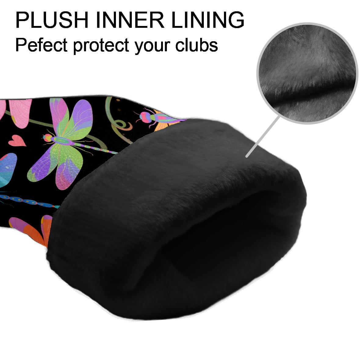 Golf Club Covers, Butterfly Premium PU Leather Driver Hybrid Putter Head Covers with Velvet Lining, Waterproof Golf Gifts for Men Women