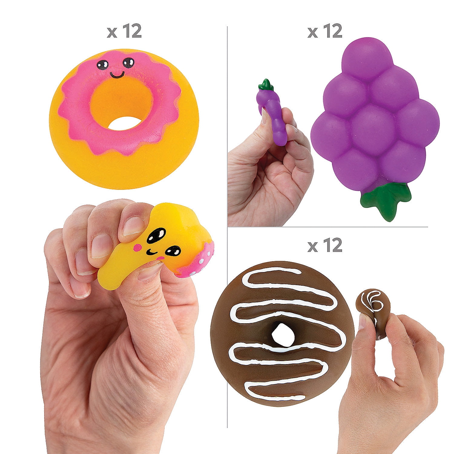 Fun Express Mini Food Mochi Squishies Assortment - 36 Pieces