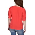 thumbnail image 3 of NY Collection Women's Short Sleeve Balloon Sleeve Top With Hardware, 3 of 4