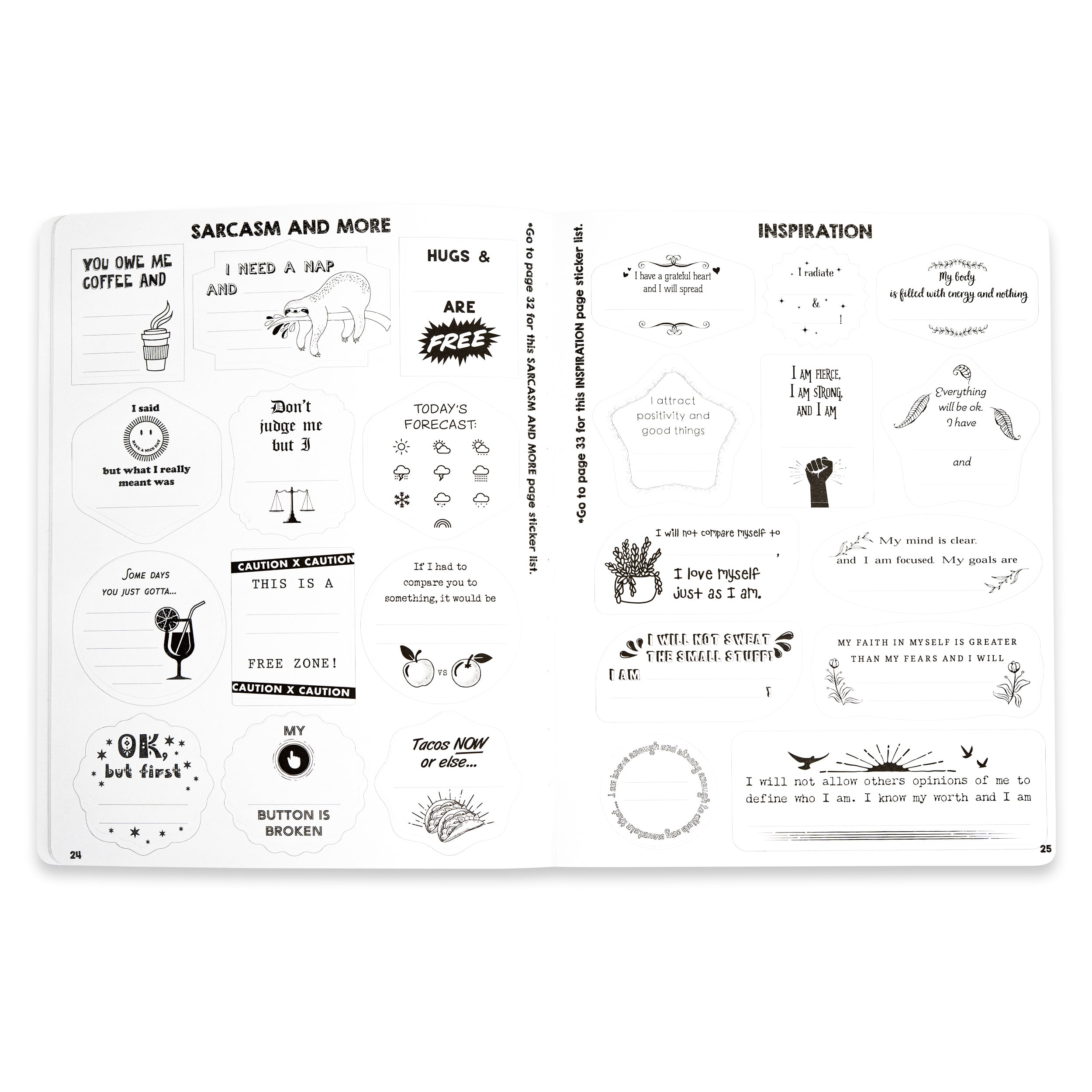 Piccadilly Write Your Sticker, 7.3 x 9.6, 100 Pages, Stickers, Paper