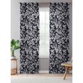 thumbnail image 5 of Sheer Curtains 108 Inches Long, Black Spring Floral Semi Sheer Curtains Light Filtering Window Treatment, Farmhouse Flowers Elegant Pastoral Privacy Voile Drapes for Living Room Bedroom 52x108 Inch, 5 of 7