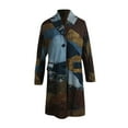 thumbnail image 4 of Tejiojio Jackets Clearance Women's Fashion Casual Autumn And Winter Vintage Print Long Woolen Coat Windbreaker Coat, 4 of 4
