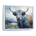 thumbnail image 2 of Designart "Painted Blue And Grey Yaks" Yaks Floater Framed Canvas Art Print, 2 of 5