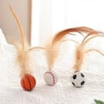 thumbnail image 5 of Cat Feather Ball Toys, Interactive Cat Toys For Indoor Cats, Bouncy Balls Toys For Cat, Basketball Soccer Toys For Exercise, Catnip Ball Toys, Cat Chew, 5 of 6