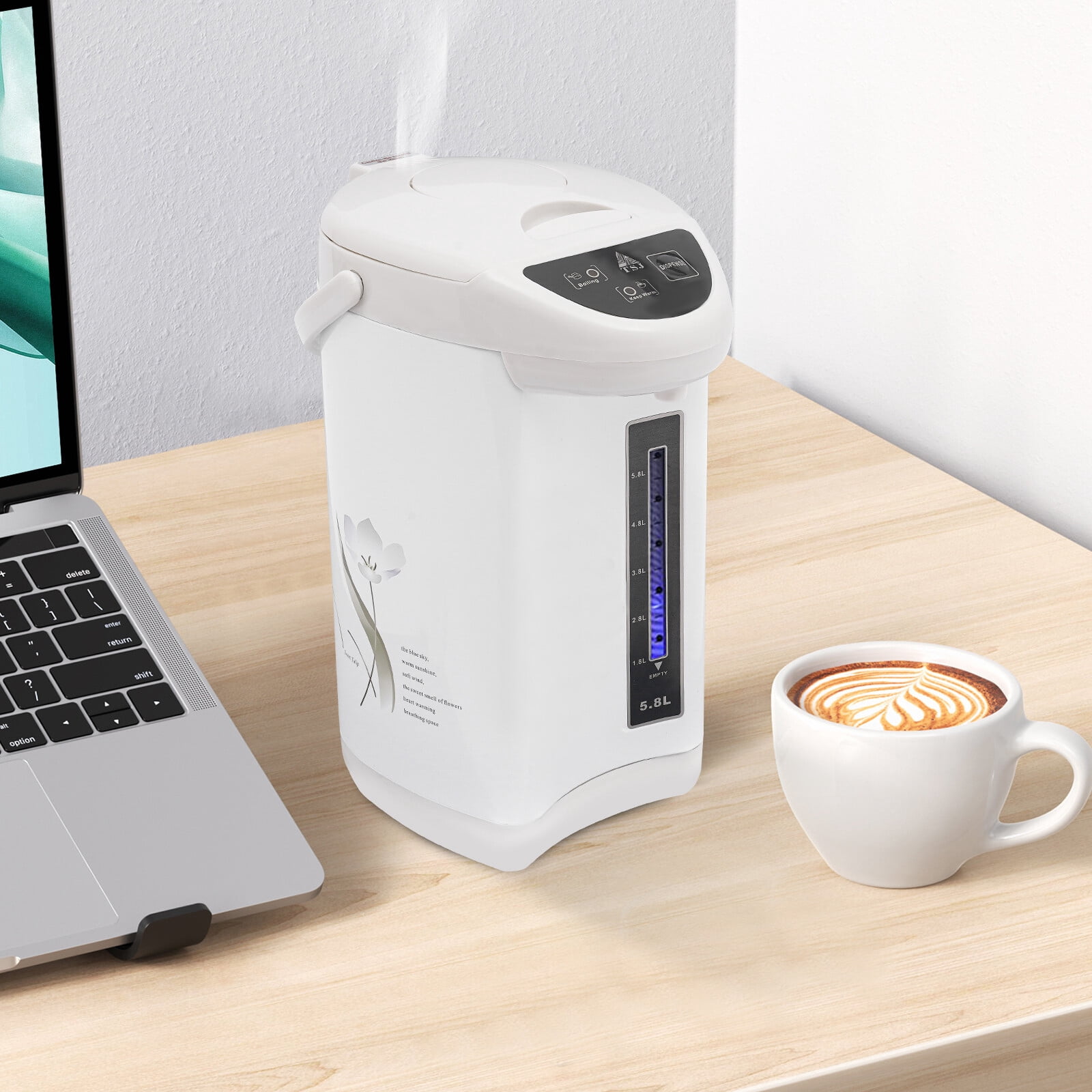 4L Water Boiler & Warmer, 304 Stainless Steel Removable Water Tank, Electric Kettle 110V 750W 7.87*15in Used in Dining Rooms, Living Rooms, Kitchens