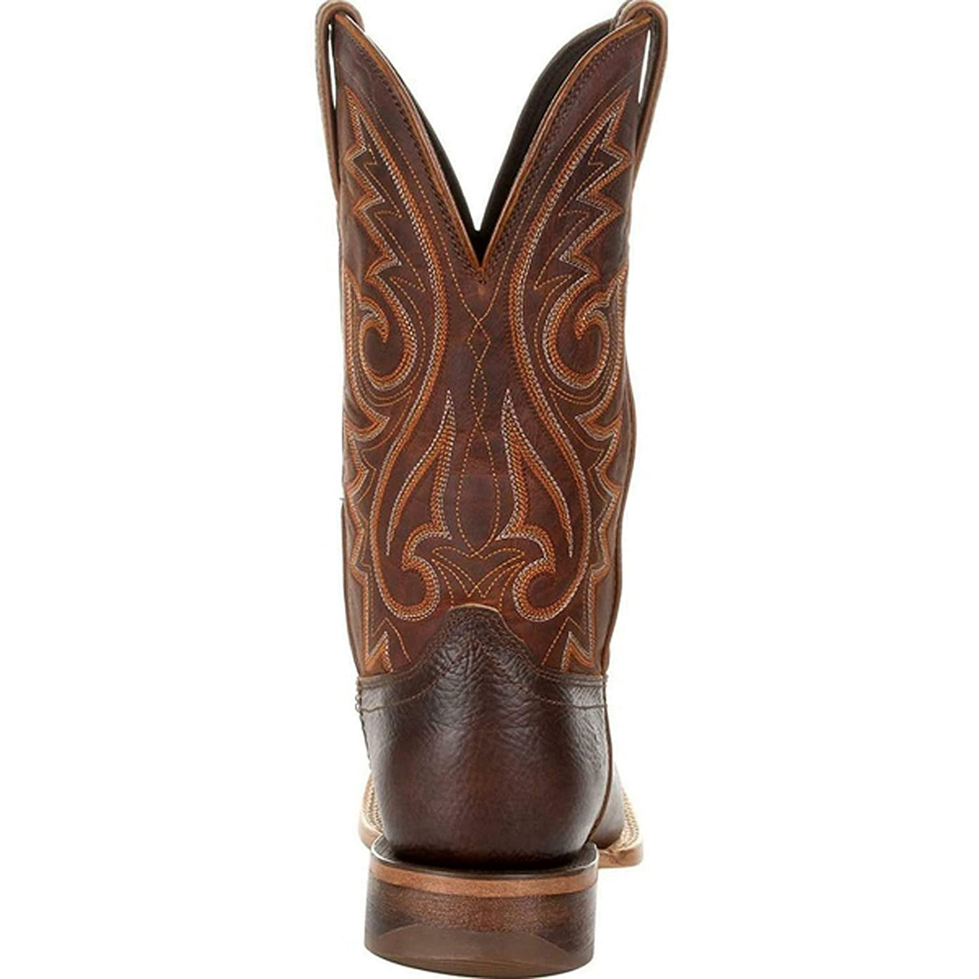 Men s Western Boots Cowboy Boots High Tube Embroidery Vintage Square Toe Leather Work Boots Ridding English Combat Boot Walmart