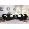 thumbnail image 4 of Titanic Furniture Mariann Button- Velvet Tufted Loveseat with Nailheads in Black, 4 of 4