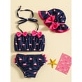 thumbnail image 2 of Bagilaanoe Newborn Baby Girls Swimsuits 3 Piece Bikinis Set Print Sleeveless Tops + Briefs + Hat 6M 12M 18M 24M Infant Swimwear Bathing Suit Beachwear, 2 of 9