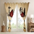thumbnail image 4 of Farm Animals Curtains & Drapes Windmill Decor Farmhouse Country Lodge Cabin Barn Door 30%-50% Blackout Curtains,Rustic Vintage Pinwheel Curtains,Sheep Cock Rooster Pig Horse Dog Room Decor, 4 of 6