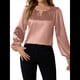 thumbnail image 3 of Camisa Informal de Satén de Larga para Mujer, Elegante Blusa de Trabajo, Atuendo Formal de Otoño para la Oficina Rosa S, 3 of 10