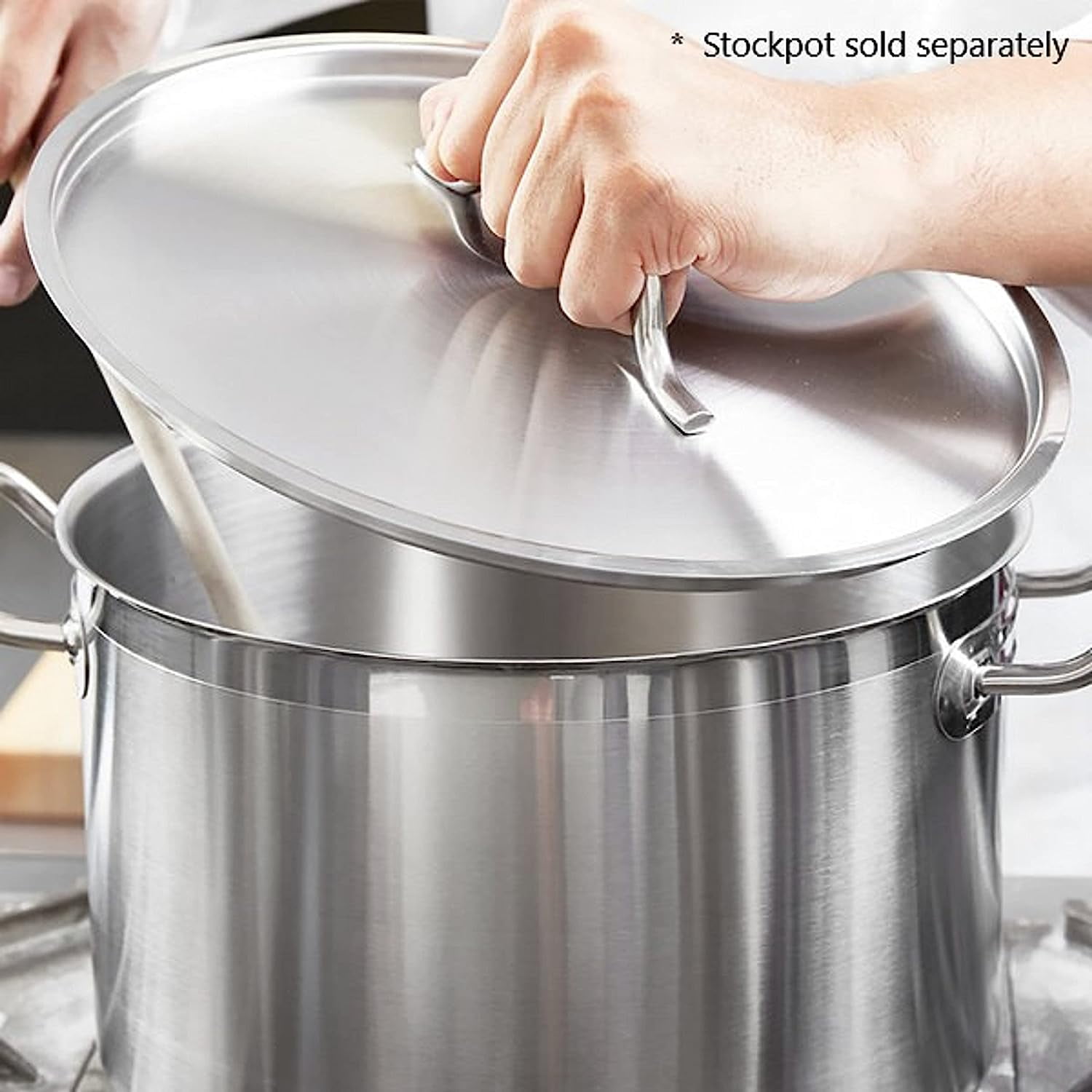 Truecraftware – 12 qt. Stainless Steel Stock Pot Lid - Heavy Duty Stock Pot Cover Stew Pot Simmering Pot Soup Pot Lid Oven Safe & NSF Certified