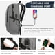 thumbnail image 2 of Mochila para portátil Mancro para viajes antirrobo con puerto USB, color gris, 2 of 7