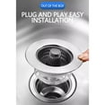thumbnail image 6 of Hxlamzoo Upgraded 3 in 1 Kitchen Sink Drain Strainer and Stopper, Universal Pop Up Anti-Clogging Kitchen Sink Drain Stopper, Stainless Steel Sink Stopper Kitchen Drain, 6 of 9