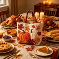 thumbnail image 5 of AZXY Halloween Tote Bag for Women, Quilted Cotton Shoulder Handbag with Pumpkin Autumn Leaf Pattern, Reusable Sturdy Handles for Trick‑or‑Treating Fall Thanksgiving Holiday Daily Shopping, 5 of 6