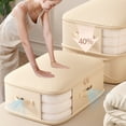 thumbnail image 7 of CoreLiving Self Compression Moving Tote Bag, Ultra Space Saving Storage Organizer for Heavy Duty Blankets and Clothes, Waterproof Comforter Storage, 1 Piece Set, 7 of 7