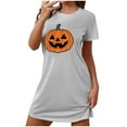 thumbnail image 3 of Drses‌‌ ‌‌‌‌‌‌‌‌‌‌‌‌‌‌‌‌‌‌‌‌‌‌‌‌‌‌‌‌Women's Halloween Plus Size Round Neck Nightgown - Ghost Pumpkin Print Short Sleeve Sleepwear, 3 of 3