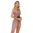 thumbnail image 4 of Zaldita Women Lyrical Ballet Leotard Sleeveless Asymmetrical Cutout Back Figure Ice Skating Dress Dusty Pink XL, 4 of 7