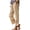 Khaki, variant on Women Linen Pants Summer High Waist Comfy Gauze Slacks Lightweight Casual Loose Trousers with Pockets Brown,S