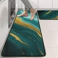 thumbnail image 2 of Kitchen Rugs Sets Of 2,Teal Gold Marble Pattern Anti Fatigue Kitchen Mat Rugs Non Slip Washable,Decorative Kitchen Floor Mats for Kitchen,Sink,Laundry,17"x47"+17"x47", 2 of 5