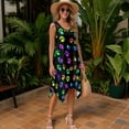 thumbnail image 3 of FUIALDOLG Summer Dresses Colorful Dog Paw Dress for Women Sleeveless Ruffle A-line Flowy Midi Dress with Pocket Business Casual Work Tshirt Dress,S, 3 of 7