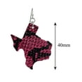 thumbnail image 3 of Women's Faux Leather Texas State Shape Dangle Pierced Earrings, Snakeskin Fuchsia, 3 of 3