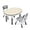 Maple Top With Grey Border, variant on ZOPan Round Activity Table and Chairs Set, Height Adjustable Plastic Art Desk with 2 Seats, Set Table Set, Maple Top With Grey Border