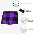 thumbnail image 5 of Wukai Purple Buffalo Plaid Print Men’s Underwear Breathable Boxer Briefs,&nbsp;Moisture Wicking & Breathable-X-Large, 5 of 7