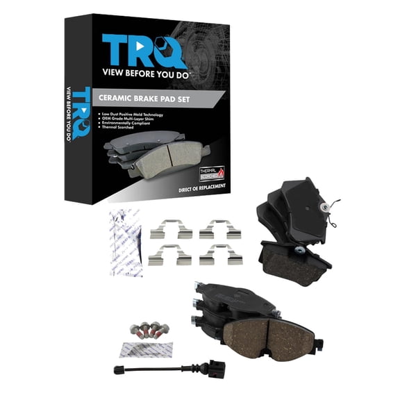 TRQ Brake Pads Ceramic Fits 2015 Volkswagen Golf Golf SportWagen
