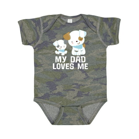 

Inktastic My Dad Loves Me Puppy Dog Boys Gift Baby Boy Bodysuit