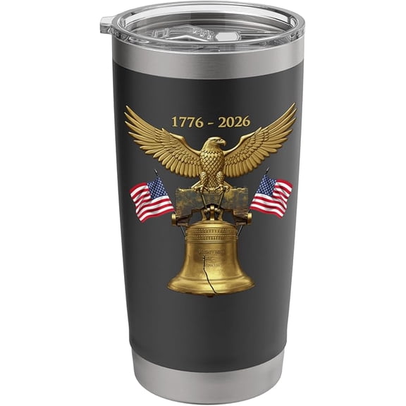 250th ANNIVERSARY OF USA, 2026 1776 EAGLE, CARS & PATRIOTS Stainless Steel Insulated Tumbler